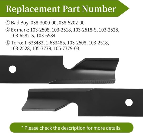 482878 Mower Blades Compatible with Scag Tiger Cub Wildcat Turf Tiger 36" 52" Mower Deck, Replace 21227S, 482462, 48108, 481707, 481711, 3 Pack