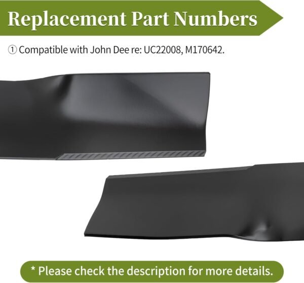 UC22008 Mower Blade Compatible with John Dee re 42" Mower Deck, UC22008 Lawn Mower Blade Fit for John Dee re Z315E Z320M Z320R Z335E Z335M Z345M, Replace M170642, 2 Pack