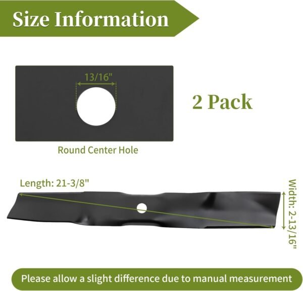 UC22008 Mower Blade Compatible with John Dee re 42" Mower Deck, UC22008 Lawn Mower Blade Fit for John Dee re Z315E Z320M Z320R Z335E Z335M Z345M, Replace M170642, 2 Pack