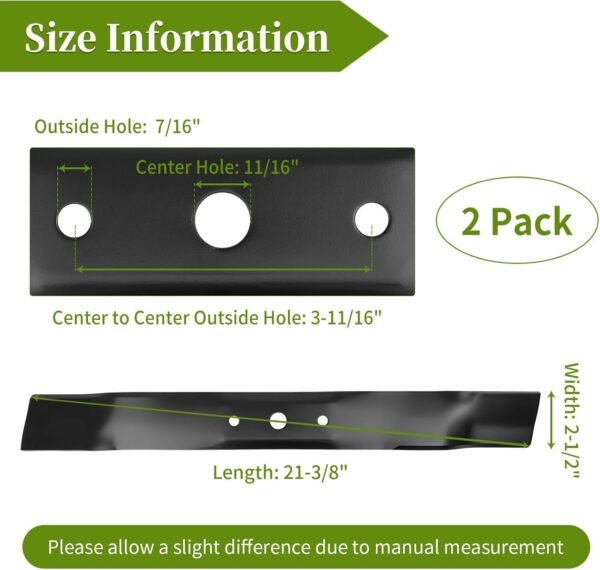 GX20249 Mower Blade Compatible with John Dee re 42" Deck, GX20433 High Lift Blades Fit for John Dee re L105 L110 L118 L100 L111 Scotts L1742, Replace for GY20567, 2 Pack