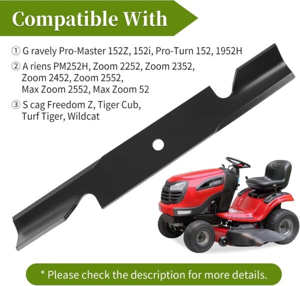 482878 Mower Blades Compatible with Scag Tiger Cub Wildcat Turf Tiger 36" 52" Mower Deck, Replace 21227S, 482462, 48108, 481707, 481711, 3 Pack