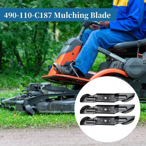 490-110-C187 742P05620 Mower Blade Compatible with Cub Cadet ZT2 ZT3 Ultima 60 KW FAB - Mulching High Lift Blade Compatible with Cub Cadet/MTD/Troy Bilt 60 Inch Deck, Replace 742-05620, 3 Pack